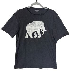 Banana Republic T-Shirt Women's Medium Gray Cotton Elephant Graphic Crew Neck